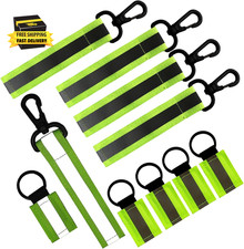 10 Pieces Glow in the Dark Reflective Keychains - High Visibility Zipper Pulls f