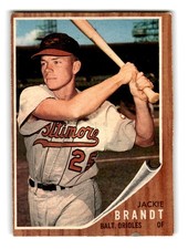1962 Topps #165a Jackie Brandt : Green Tint