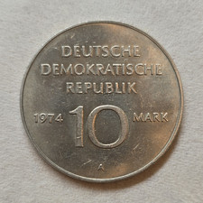 DDR 10 Mark 1974 A Gedenkm&uuml;nze Jubil&auml;um 1949&ndash;1974 ALLES MIT DEM VOLK