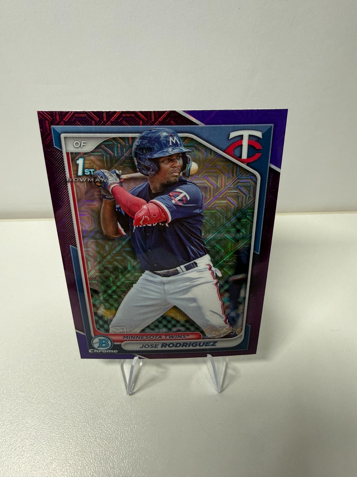 Jose Rodriguez 2024 Bowman Chrome 1st Purple Mojo Refractor /250 #BCP-71 Twins