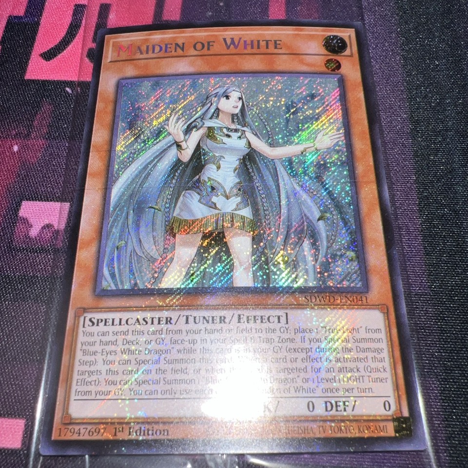 Carta Yu-Gi-Oh! Maiden Of White Secret Rare - SDWD-EN041, 1ª Edición, Del Structure Deck Blue-Eyes White Destiny