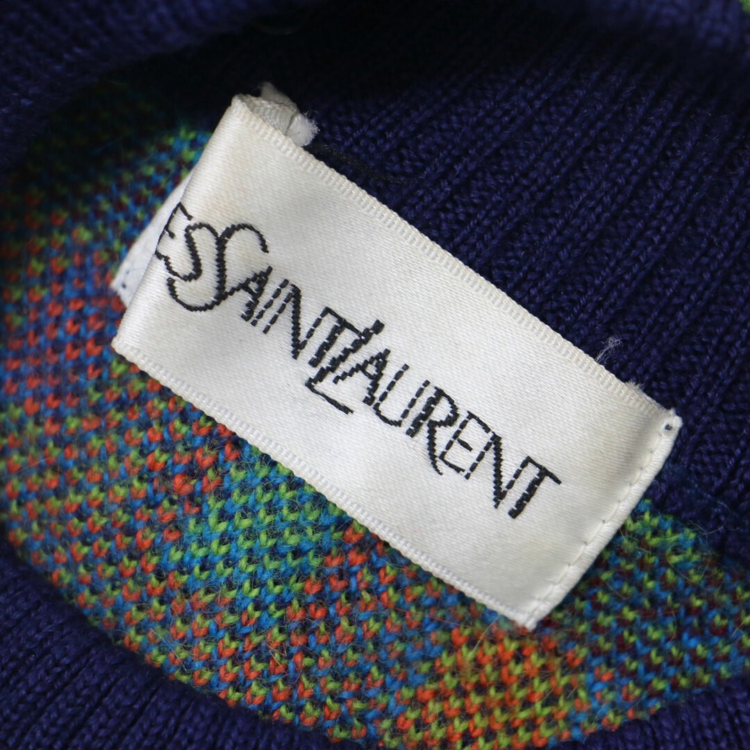 Maglia Yves Saint Laurent blu navy taglia: M modello mosaico lana usata BEEG 0