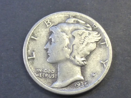 1935-S MERCURY DIME VF