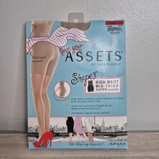 SPANX Assets 1 Nude 871B Sara Blakely High Waist Mid Thigh Tummy Control Shaper