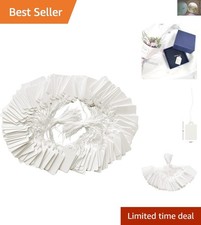 200 Smooth White Price Tags with String - Ideal for Jewelry, Crafting  Sales
