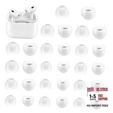 15 Pairs Silicone Ear Tips Replacement, 30 Pcs Earbud Covers S/M/L Sizes White