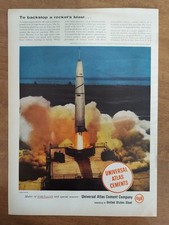 Universal Atlas Cement Lumite Rocket Launchpad US Steel 1958 Vintage Print Ad