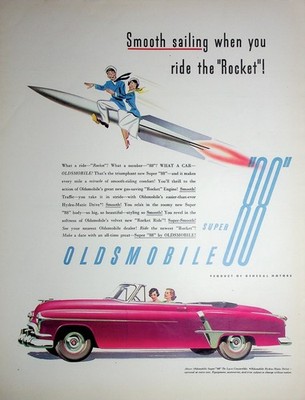 Original 1951 Vintage Oldsmobile Ad: Hydra-Matic Drive_Super ''88'' by OLDSMOBILE!