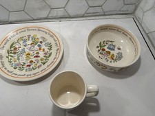 Lenox Gentle Friends Children  s Dining Set Cup, Bowl  Plate Vintage Toddler USA