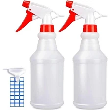 16oz Empty Spray Bottles 2 Pack Adjustable No Leak Clog Resistant HDPE Sprayer