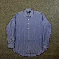 Polo Ralph Lauren Curham Shirt Mens XL Blue White Striped Classic Fit Button Up