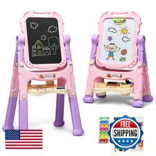 Costzon Art Easel For Kids Height Adjustable 360 Rotate Double Sided Standing
