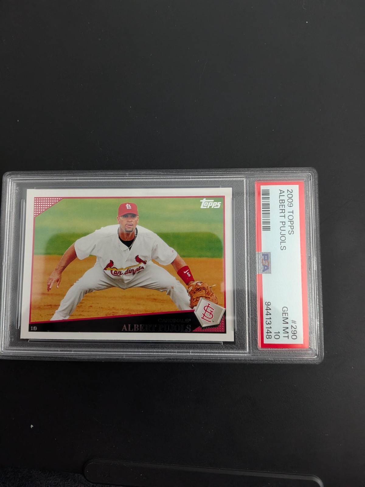 2009 TOPPS #290 ALBERT PUJOLS PERFECT PSA 10 GEM MINT CARDINALS ANGELS view 1