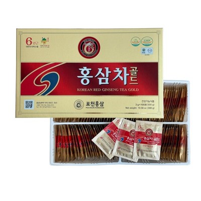 Pocheon 300g(10.6oz), Korean 6Years Panax Red Ginseng Root Extract Tea Gold, ...