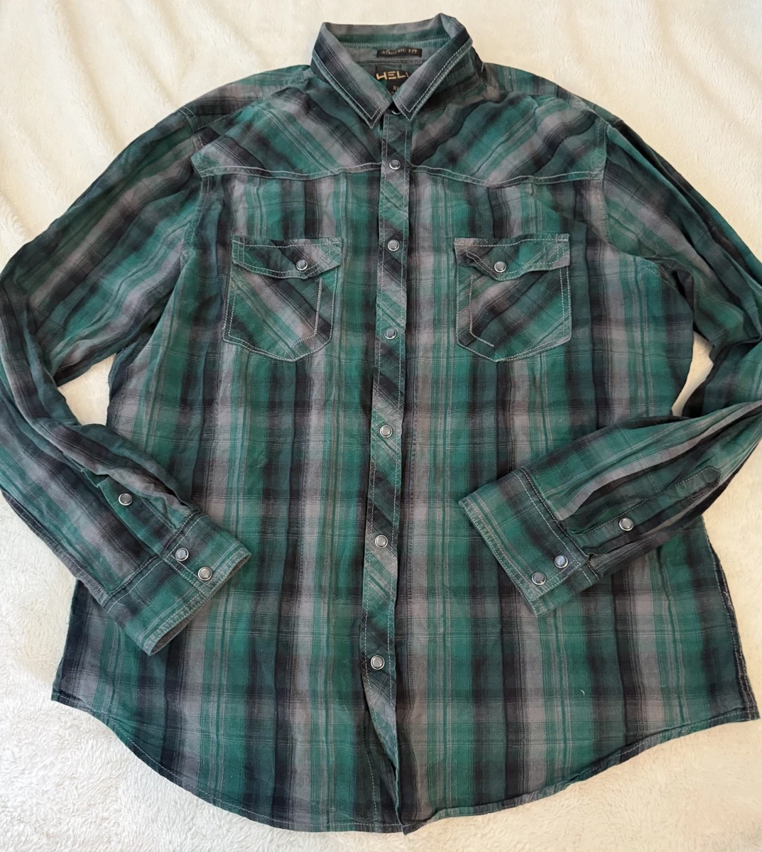 Lot De 2 Chemises à Carreaux Multicolores - Marques Levis Et Helix - Taille L - Occasion Très Bon État