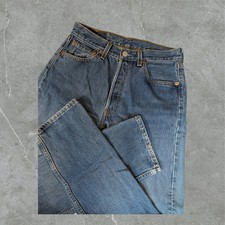 Vintage 90s Levis 501 Jeans Women 29x34 Button Fly Made in USA Blue Denim