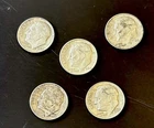 Lot of 5 Silver Roosevelt Dimes - Mixed Dates