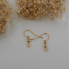 200 Piece 22K Gold Plated French Earring Hook Findings Hypoallergenic 100 Pairs