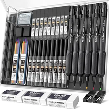 Set 6PCS Lapices Mecanicos Resistentes al Agua con Minas 0.5 0.7 0.9 2mm Dibujo