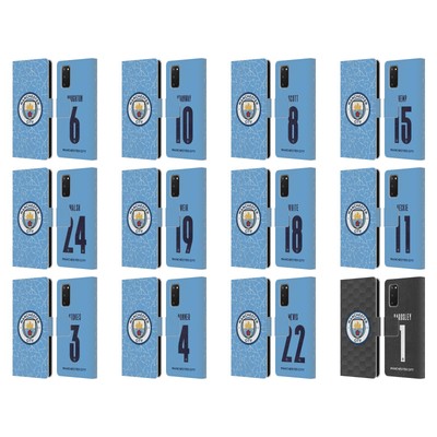 MAN CITY FC 2020/21 WOMEN'S HOME KIT GROUP 1 LEATHER BOOK CASE FOR SAMSUNG 1