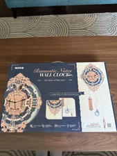 ROKR Romantic Notes Victorian Style Wooden Wall Clock Kit ~ Quartz Movement