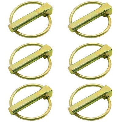 6 Pcs of Lynch Pin Assortment (7/16 x1-3/4 ) for Trucks, GOLD 7/16'' x 1-3/4''