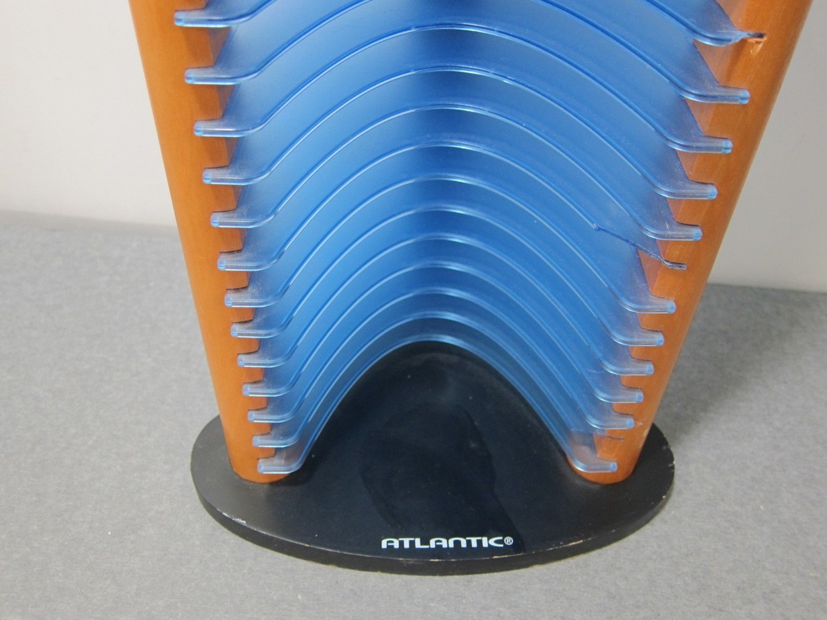 Atlantic Wood Blue 42 CD Tower Rack Holder Organizer Retro 90s