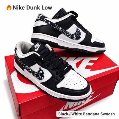 Nike Dunk Low Panda 8.5, Paisley Black White Low Top Sneaker