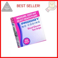 Prodigy 73200 No Coding Blood Glucose Test Strips, Box of 50 Strips