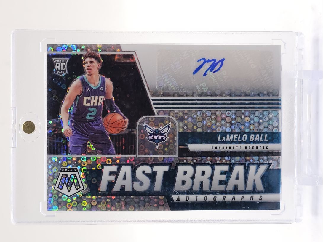 LAMELO BALL 2020-21 MOSAIC FAST BREAK ROOKIE PRIZM RC AUTO Q0004