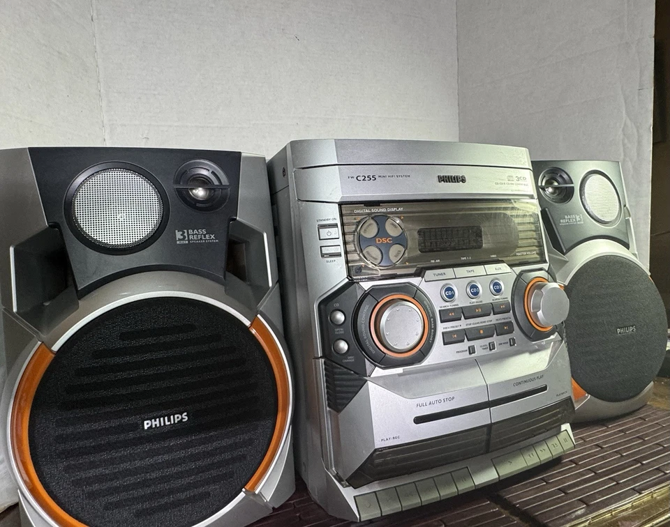 Philips FW-C255 Sistema Estéreo HiFi Cambiador de CD Cassette Deck No Funciona - Foto 3 de 4