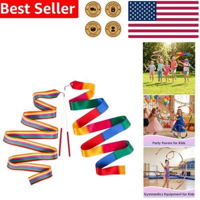 12pcs Rainbow Dance Ribbons & Twirling Sticks - Perfect for Kids' Parties