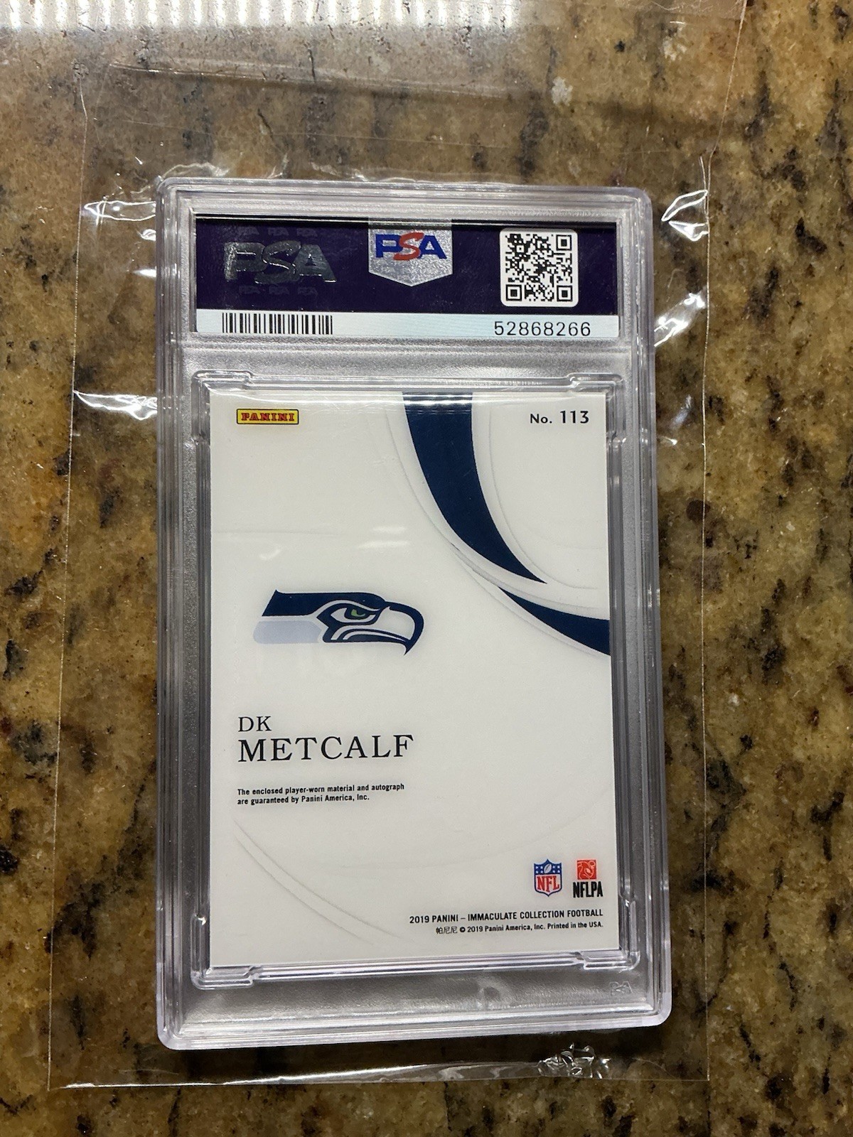 DK METCALF 2019-29 Immaculate RC RPA Rookie 3-Clr Patch ON CARD Auto #/99 PSA 8 view 5