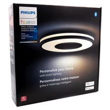Philips Hue Being Ceiling Light Black Smart LED Flush Mount White Ambiance New