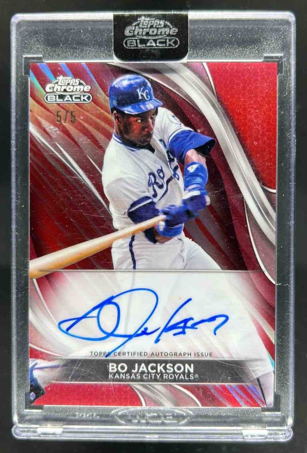 2024 Topps Chrome Black Bo Jackson Auto Red Refractor #5/5 Royals