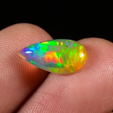 Natural Ethiopian Wello Fire Opal Cabochon Gemstone 2.10 CTS Loose AAA 14x7x4mm
