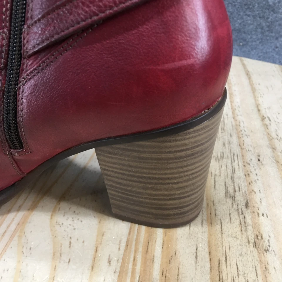 Tamaris Botas Mujer 41 Botín Rojo Cremallera Lateral Informal Punta Redonda Tacones Bloque Foto 3 de 4