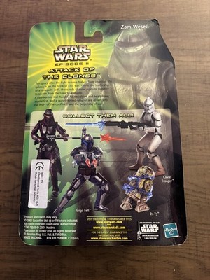 Star Wars Attack of the Clones Zam Wesell Actionfigur Sneak Preview Carded MOC