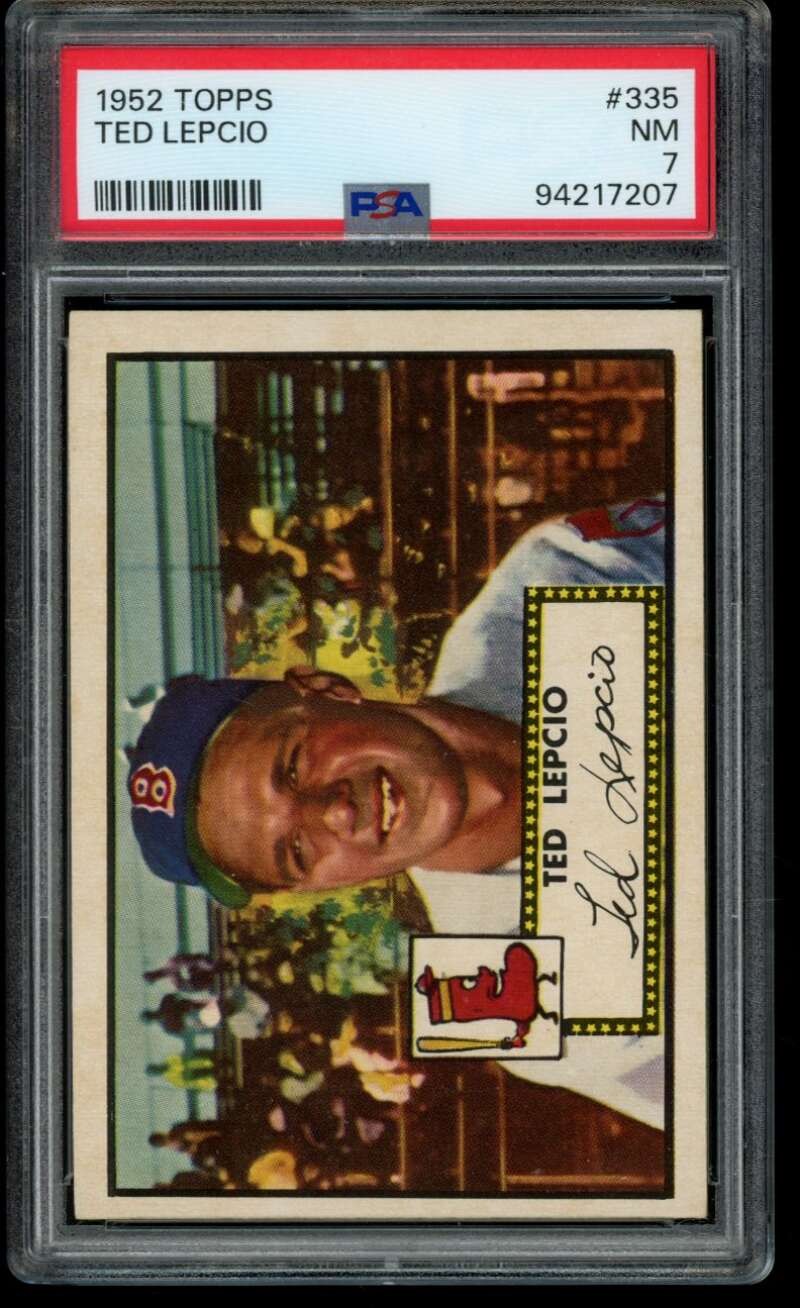 1952 Topps #335 Ted Lepcio PSA 7 RC Rookie Boston Red Sox  (7207)