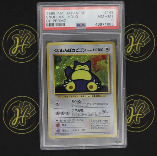 Snorlax CD Promo No. 143 1998 Japanese Pokémon Trading TCG Card Holo NM-MT PSA 8
