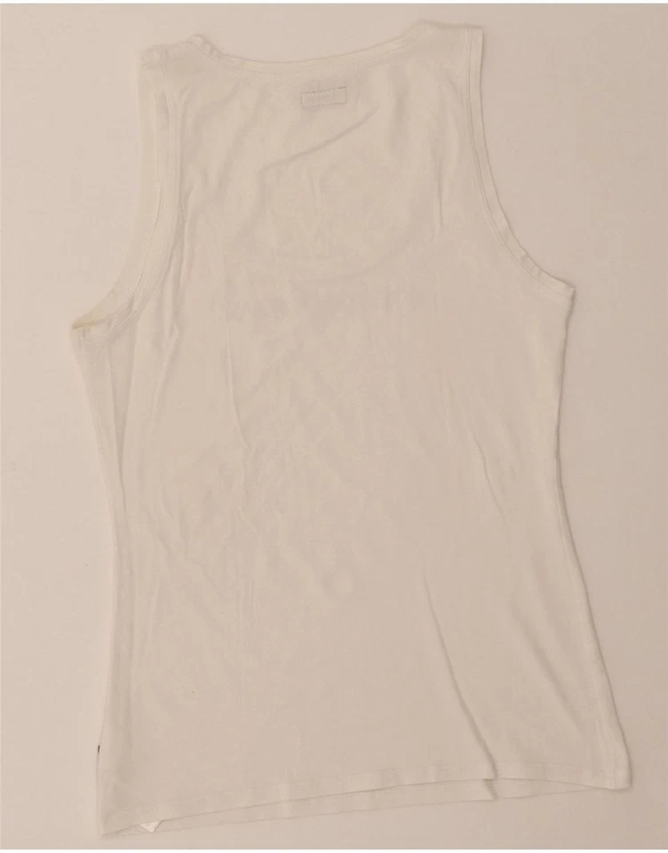 Chaleco Top EMPORIO ARMANI Mujer Gráfico Reino Unido 8 Pequeño Blanco Algodón BX04 Foto 2 de 4