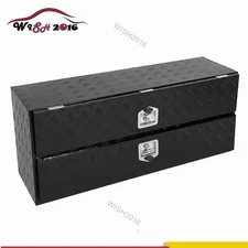 48"x21"x15" Aluminum Contractor Tool Box w/ Double Layer Tool Storage Organizer