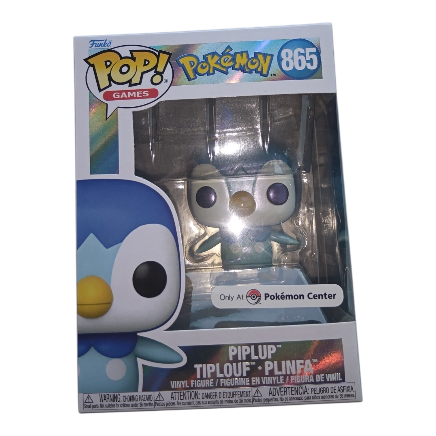 Funko Pop! Figura Vinilo Games Pearlescent Piplup Pokemon Center Exclusivo # 865