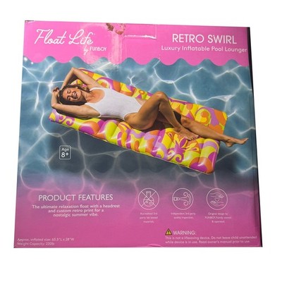Inflatable Lounger Pool Float Float Life by Funboy - 63  Long Retro Swirl - NEW!