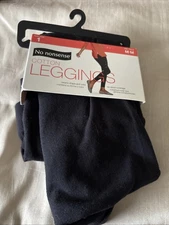 Women No Nonsense Cotton Leggings Size Medium 8-10 Black No Show