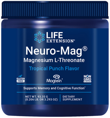 Life Extension Neuro-Mag  Magnesium L-Threonate Powder -Tropical Punch Flavor