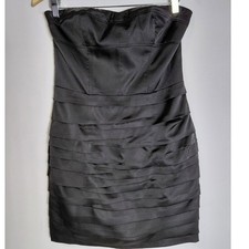 EXPRESS Black Strapless Dress Solid Sleeveless Short Women Size 8