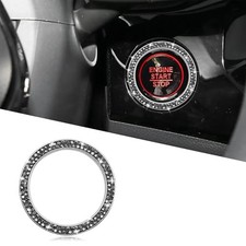 Car Bling Crystal Rhinestone Engine Start Decoration Ring, 1PCS Bright black