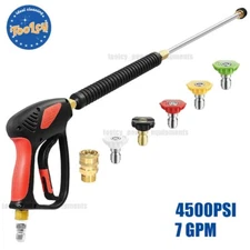 TOOLCY 4500 PSI Pressure Washer Gun, Extension Wand, Nozzle Tips for Hot Water