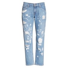 NWT 325 Derek Lam 10 CROSBY Mila Slim Distressed Girlfriend Jeans